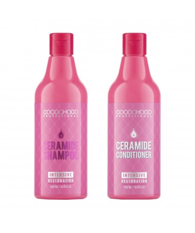 Ceramide Shampoo 500ml + Ceramide Conditioner 500ml for Dry and Brittle Hair COCOCHOCO