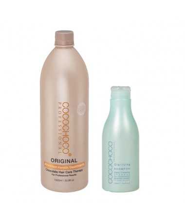 Braziliaanse keratine Original 1000ml + Reinigende shampoo 400ml COCOCHOCO
